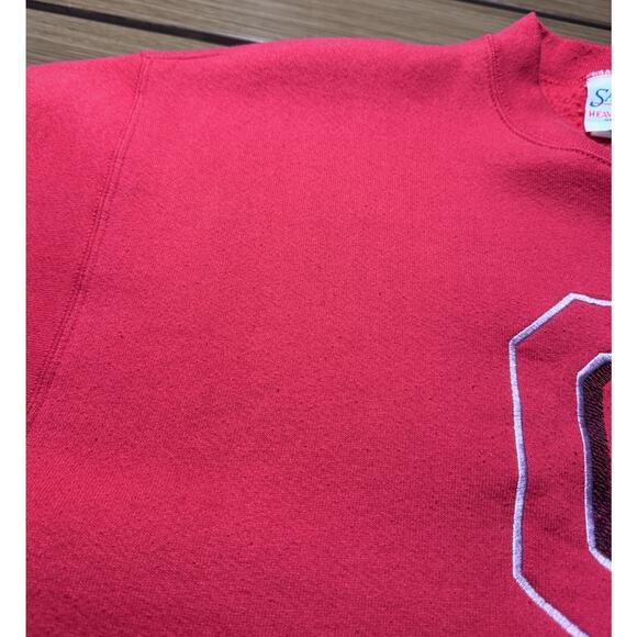VTG Ohio State Buckeyes Red Santee Sweatshirt USA size L USA Made - Picture 9 of 10